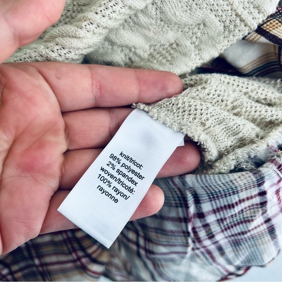 Maurices size XL beige knit plaid detail sweater top - Picture 4 of 4